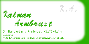 kalman armbrust business card